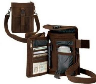 Brown Canvas Small Travel Portfolio Shoulder Bag Clothing