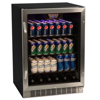EdgeStar 148 can Black/ Stainless Steel Beverage Cooler