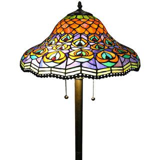 Tiffany style Peacock Floor Lamp