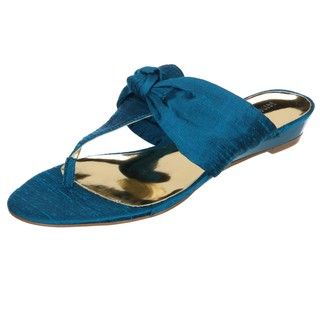 Nine West Womens Risingstar Turquoise Thong Sandals