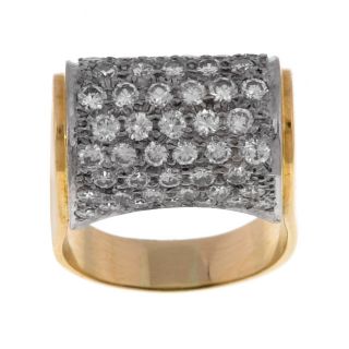 14k Gold 3 1/2ct TDW Diamonds Domed Cocktail Ring