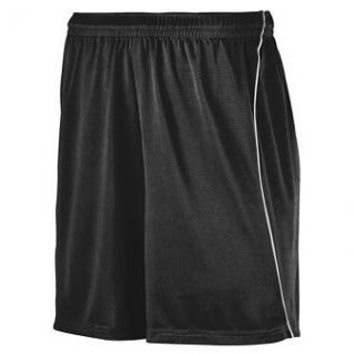Adult Wicking Soccer Short with Piping   Black/White