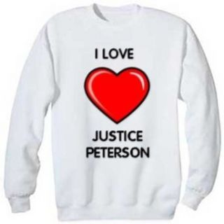 I Love Justice Peterson Sweatshirt, 3XL Clothing