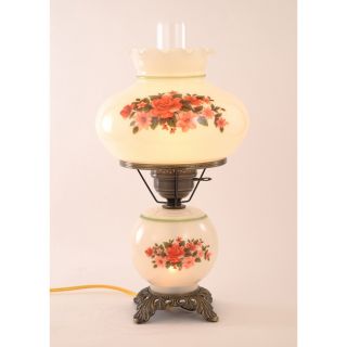 Floral Hurricane Antique Brass Finish Table Lamp Today: $119.99
