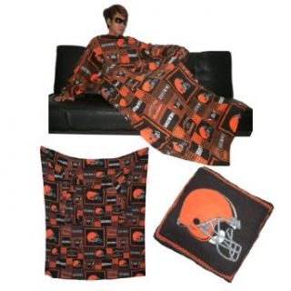 NFL Cleveland Browns Large Throw Blanket With Sleeves that