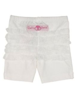 RuffleButts Toddler Girl White Knit Ruffle Under Dress