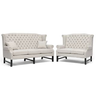 Sussex Beige Linen Sofa Set
