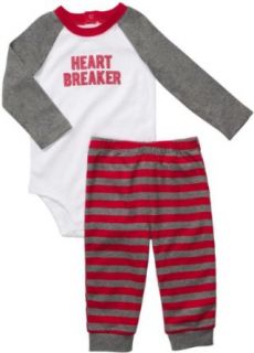 Carters Boys 3 12 Months Red/Grey Heartbreaker Onesie Pant