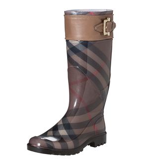 Burberry Womens Sterling Smoked Check Rain Boots
