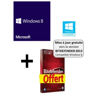 Windows 8 OEM 64 bits + Bitdefender Antivirus   Achat / Vente SYSTÈME
