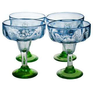 Luster Blue Margarita Glasses (Set of 4)