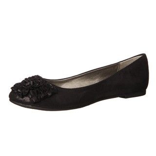 CL by Laundry Womens Glamor Black Slip on Flats