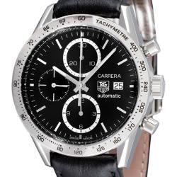 Tag Heuer Mens Carrera Leather Automatic Chronograph Watch