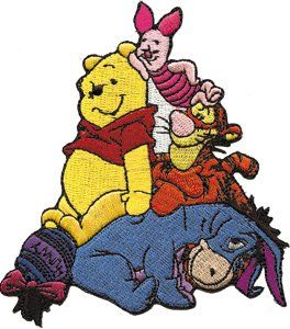 Winnie The Pooh Group Embroidered Iron On Movie Patch DS 101 Clothing