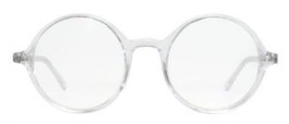 Plastic Round Eyeglasses Frame (Crystal Clear) Clothing
