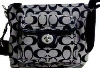 Signature Swingpack Crossbody Bag, Style 45026 Black White: Shoes