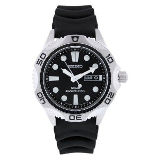 Seiko Mens SNE107P2 Rubber Analog with Black Dial Watch Watches