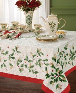 Table Linens, Holiday 60 x 104 Tablecloth Ivory
