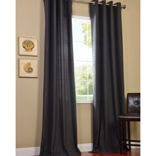 Charcoal Cotenza Faux Cotton Grommet Curtain Panel
