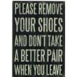 Please Remove Your Shoes Wood Sign w/ Flip Flops Tropical