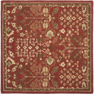 Handmade Heritage Tree of Life Red Wool Rug (6 Square) Today $179.99