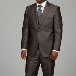 Sean John Mens Brown 2 button Suit