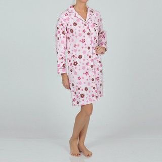 La Cera Womens Plus Size Pink Nightgown