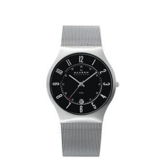 Skagen Mens Denmark Stainless Steel Black Dial Watch Today: $76.99