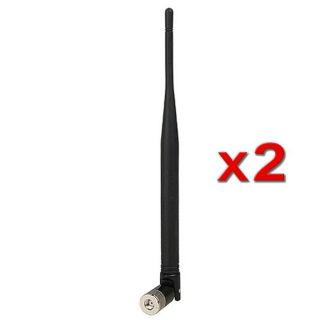 Black 5dB Wireless PCI Card Network Range Extender Antenna (Pack of 2
