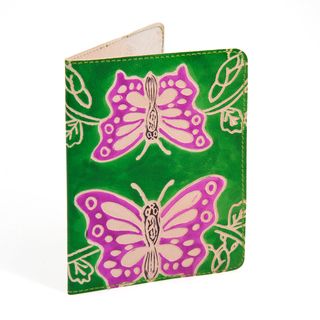 Leather Green Butterfly Passport Cover (India)