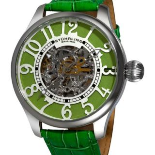 Stuhrling Original Womens Calypso Green Oversized Automatic Watch