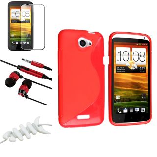 BasAcc Red Case/ Protector/ Headset/ Wrap for HTC One X