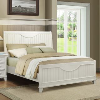 Alderson Cottage White Beadboard Crescent Shaped Queen size Bed Today