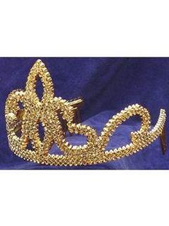Tiara   Plastic W/ Combs Gold Accessory Clothing