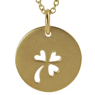 Tressa Gold over Silver Cut out Clover Disc Necklace