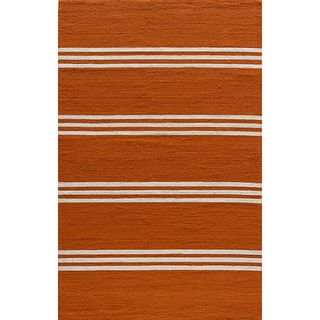 Indoor/Outdoor South Beach Orange Striped Rug (5 x 8)