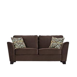 Gaft Modern Chocolate Brown Velvet Microfiber Sofa