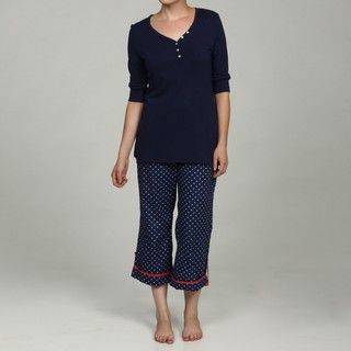 Tommy Hilfiger Womens Cotton Modal Crop Sleeve Sleepwear Set
