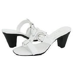 AK Anne Klein Hollie White Leather Sandals