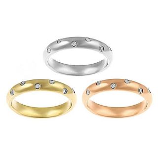 Tri color Stainless Steel Stackable Cubic Zirconia Rings (Set of 3