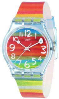 Swatch Womens GS124 Quartz Rainbow Dial Plastic Watch Watches