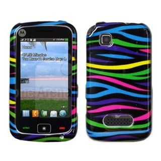 iFase Brand Motorola EX124G Cell Phone Rainbow Zebra