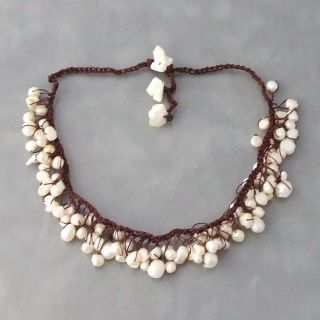 Cotton Knotted Freshwater Pearl Dangle Necklace (4 8 mm) (Thailand