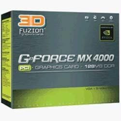 3D Fuzion GeForce MX4000 PCI Graphic Card 128MB DDR