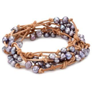 in2 design Louise Wrap, Natural with Grey Bracelet