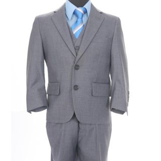 Ferrecci Boys Solid Grey Two button Three piece Suit