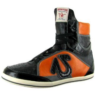True Religion Mens Mack High Top Sneakers (Black/Orange/Grey)