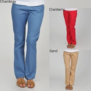 French Postcard Womens Plus Size Twill Bootcut Pants