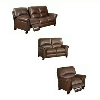 Cambridge Chestnut Brown Italian Leather Reclining Leather Sofa