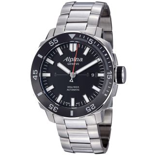 Alpina Mens Adventure Black Dial Stainless Steel Automatic Watch
